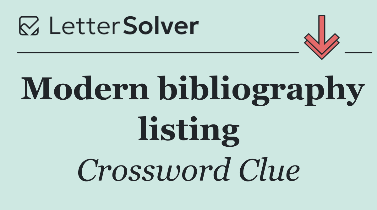 Modern bibliography listing