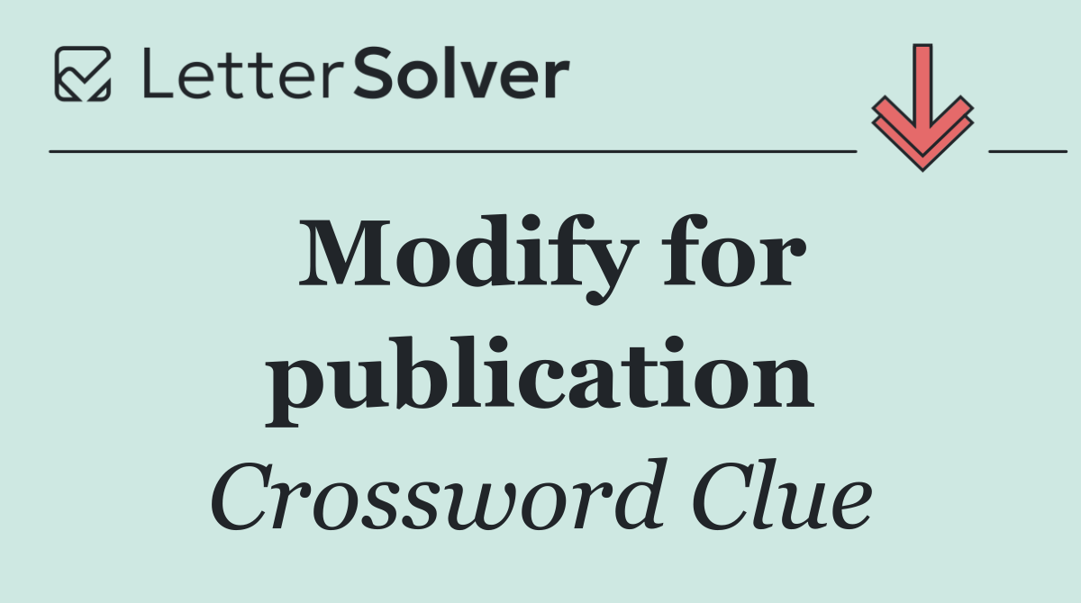 Modify for publication