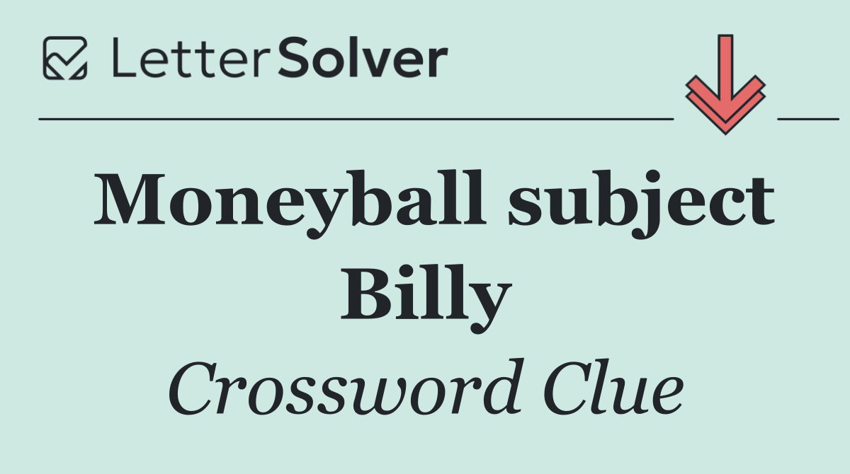 Moneyball subject Billy