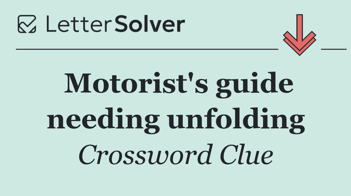 Motorist's guide needing unfolding