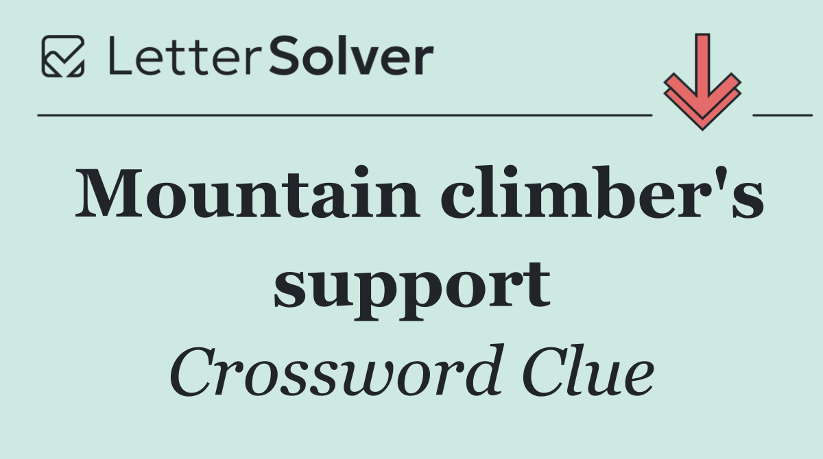 Mountain climber's support