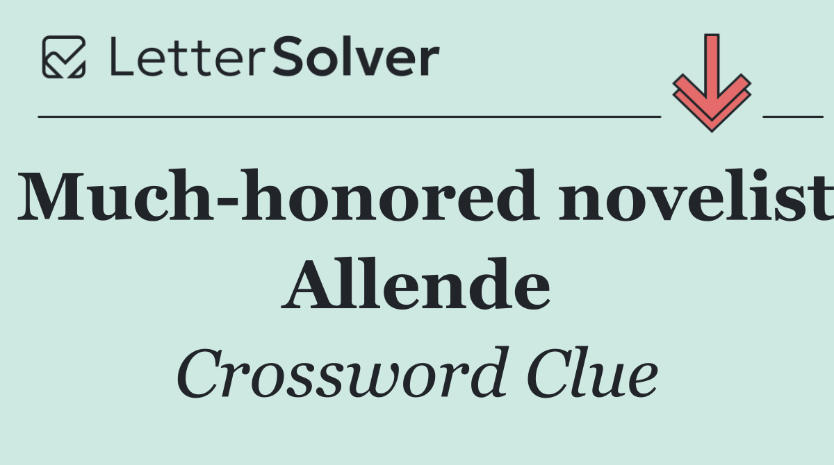 Much honored novelist Allende
