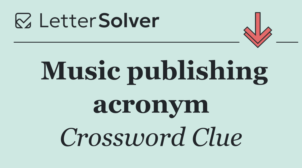 Music publishing acronym