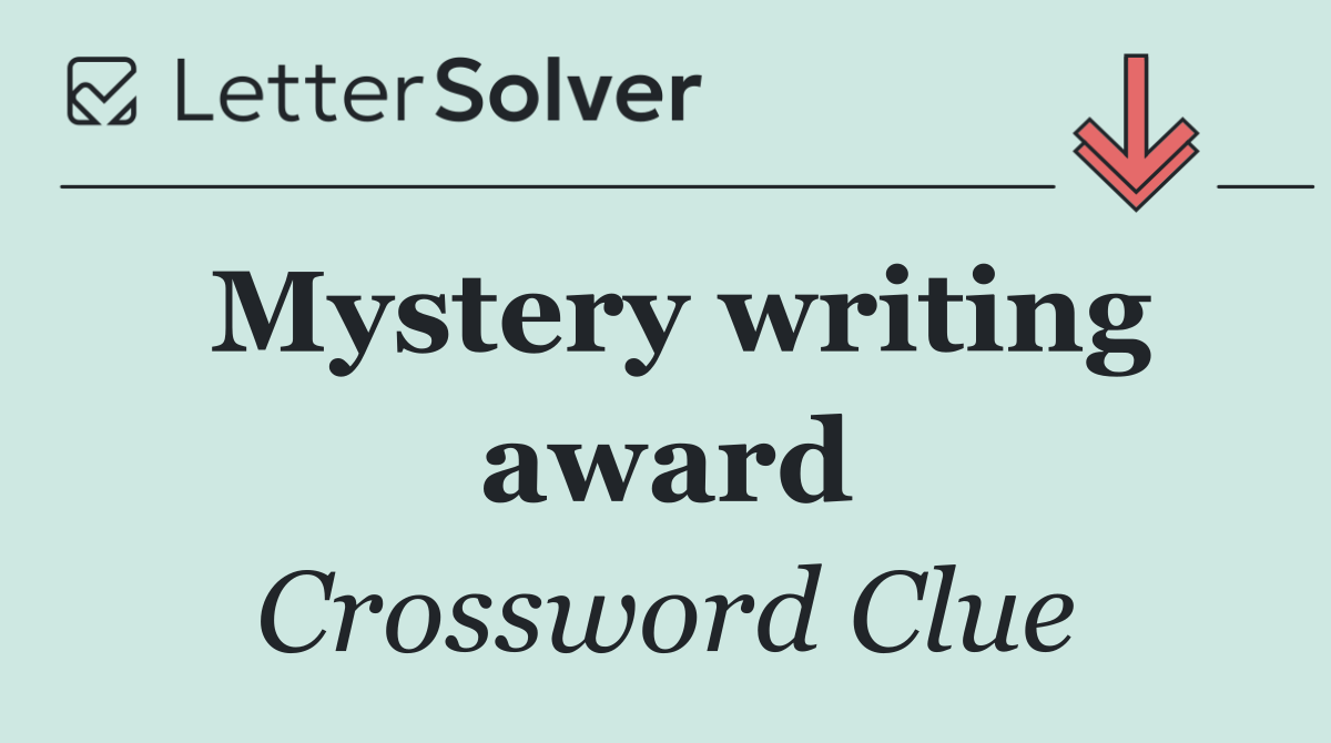 Mystery writing award