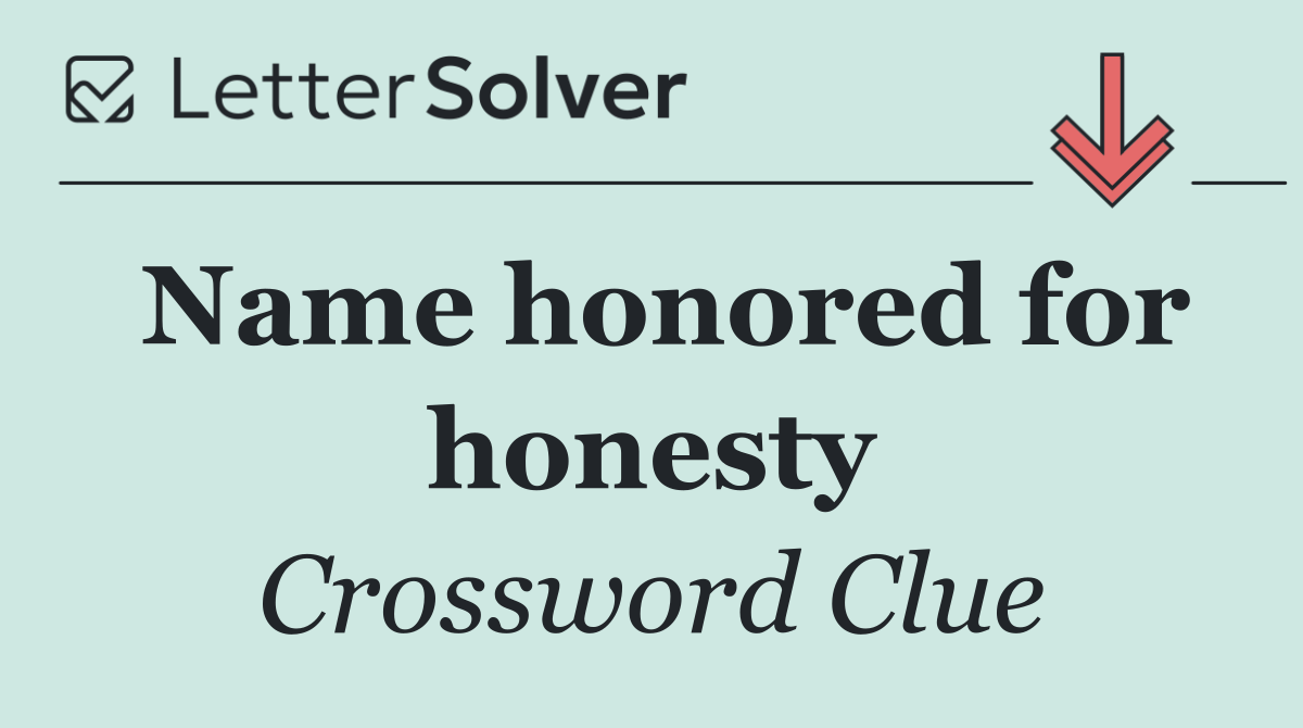 Name honored for honesty