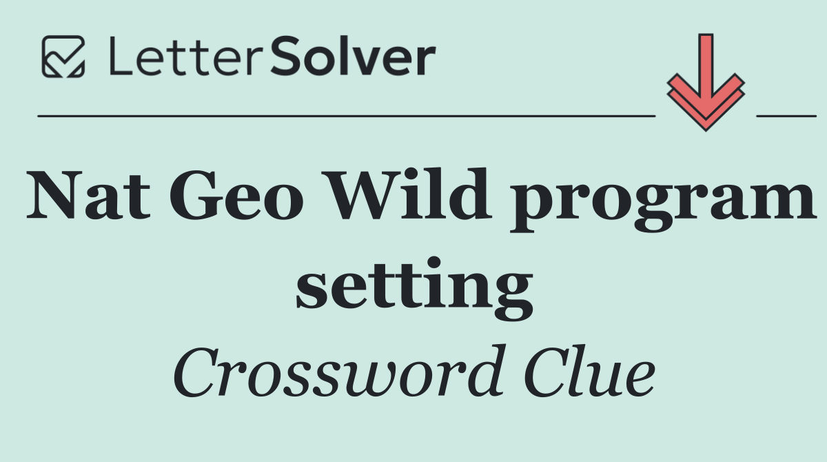 Nat Geo Wild program setting
