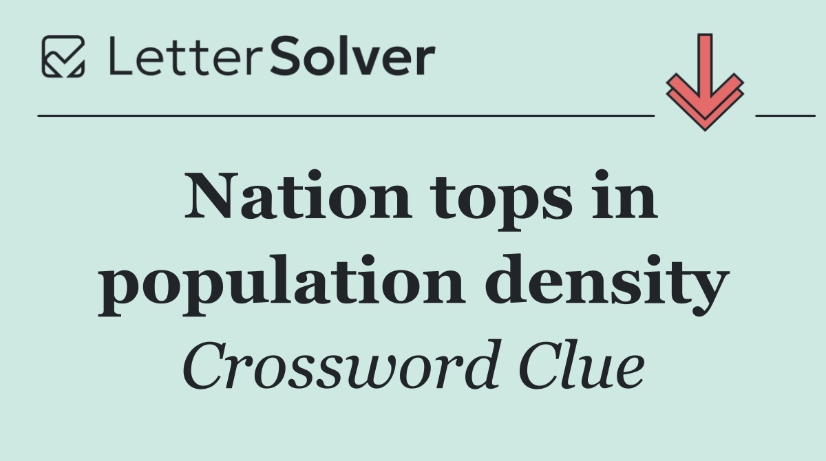 Nation tops in population density