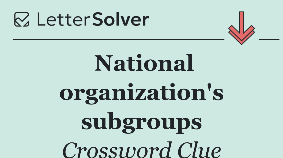 National organization's subgroups