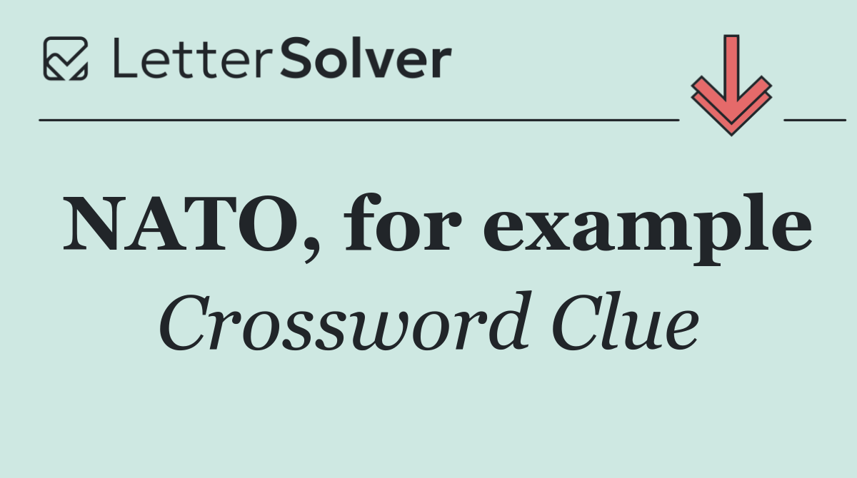 NATO, for example