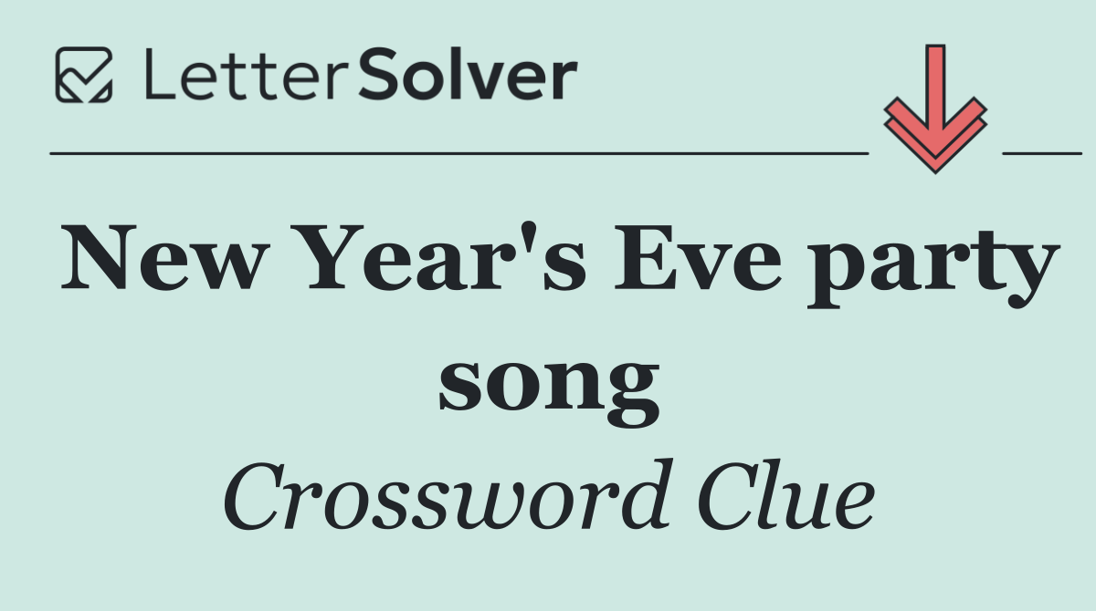 New Year's Eve party song