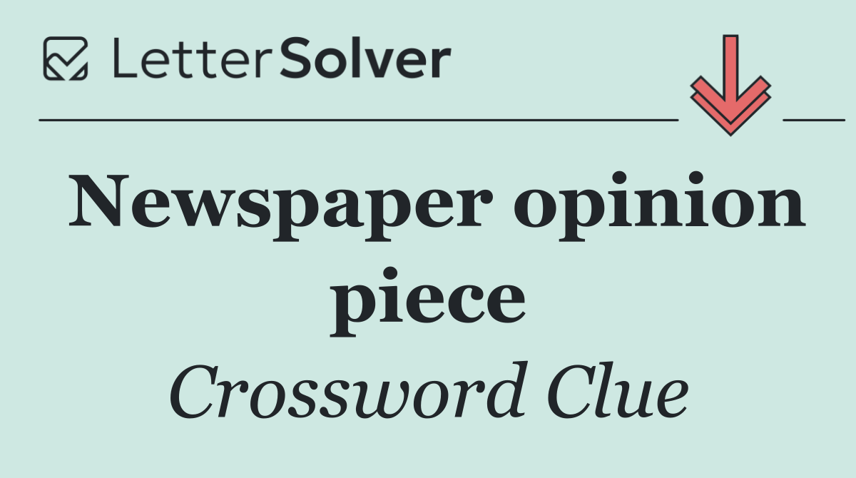Newspaper opinion piece
