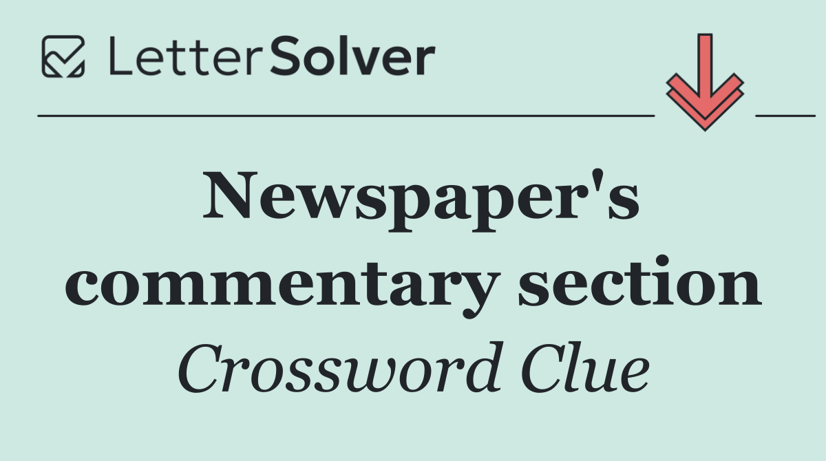Newspaper's commentary section