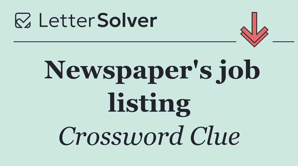 Newspaper's job listing