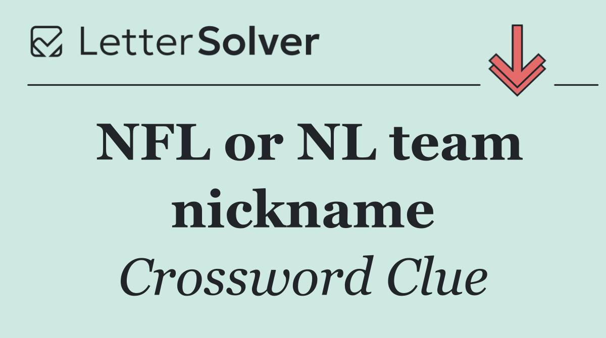 NFL or NL team nickname