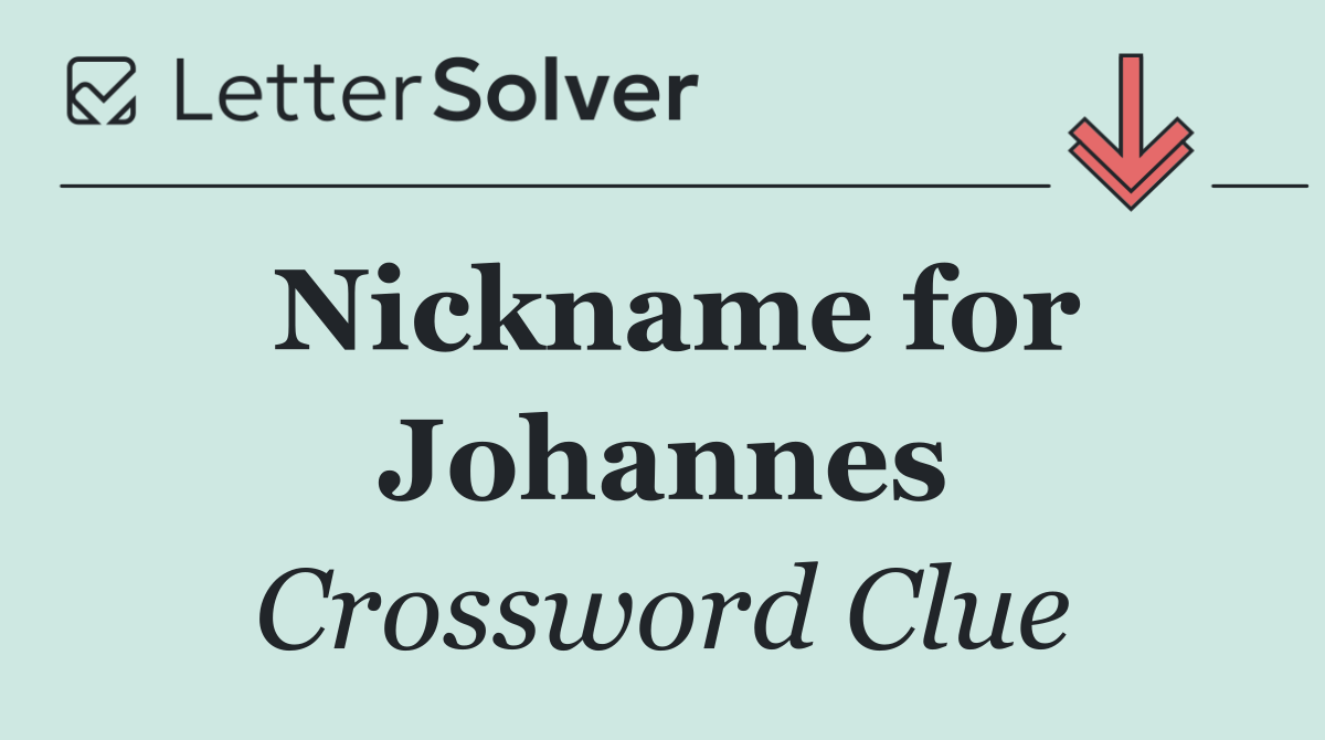 Nickname for Johannes