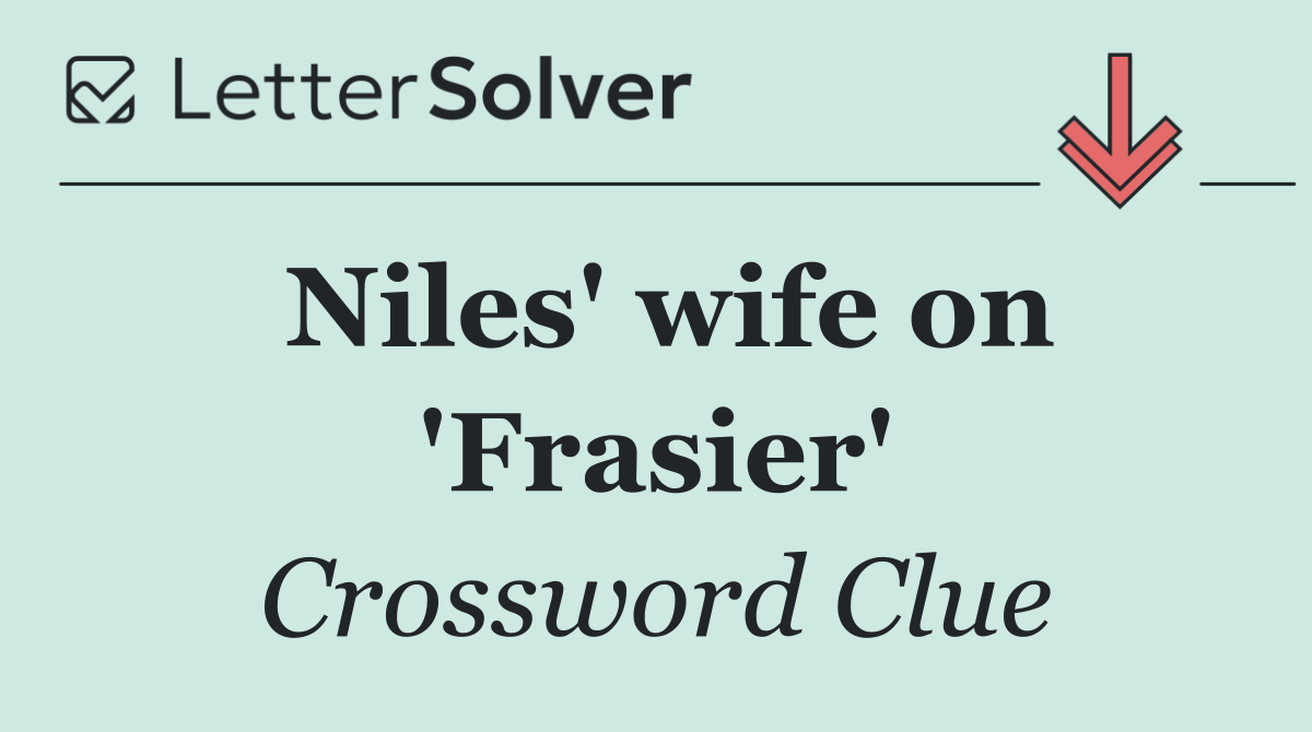 Niles' wife on 'Frasier'