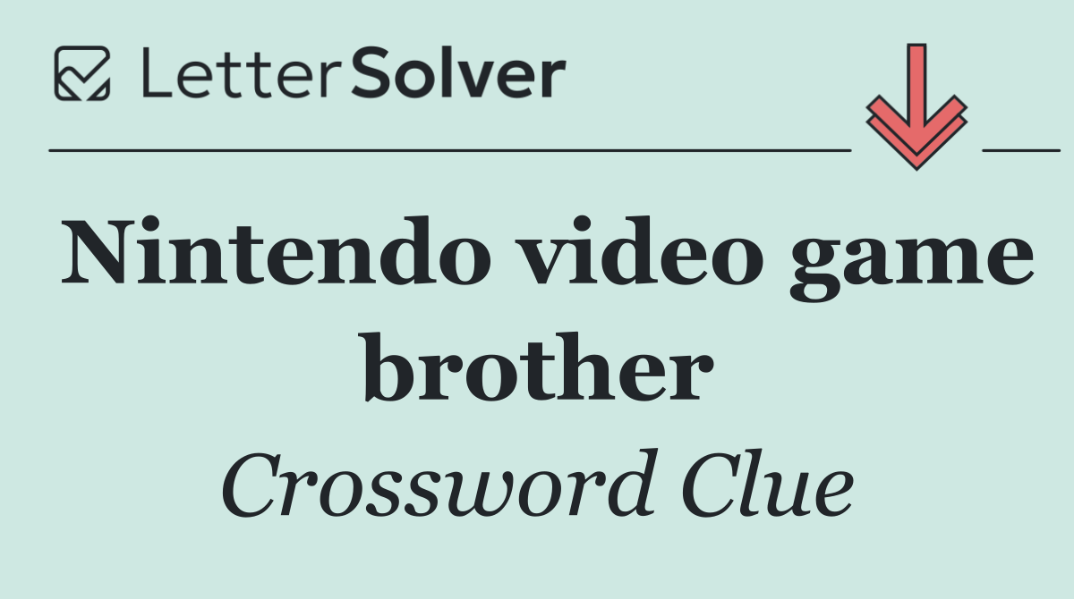 Nintendo video game brother