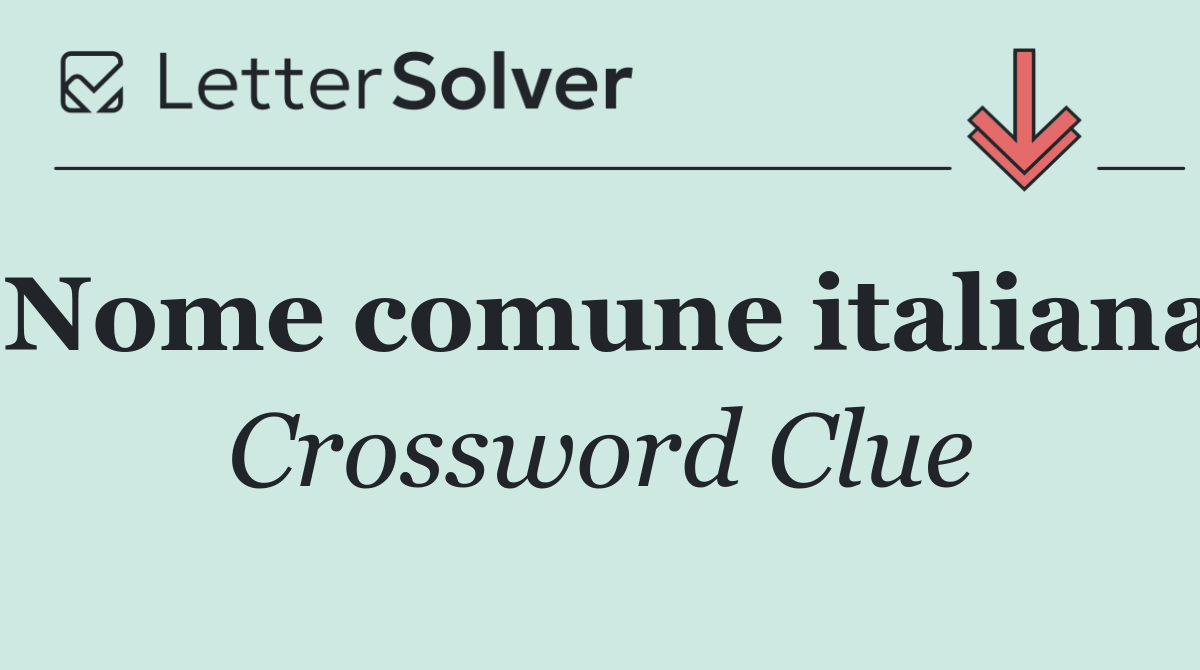 Nome comune italiana