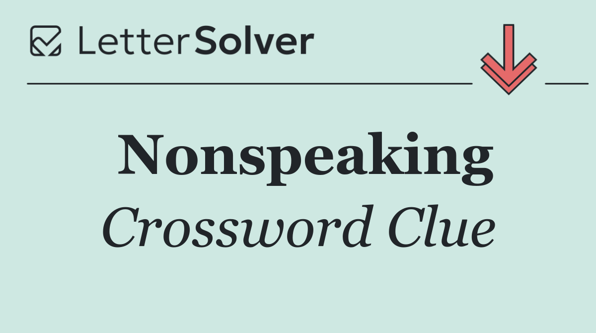 Nonspeaking