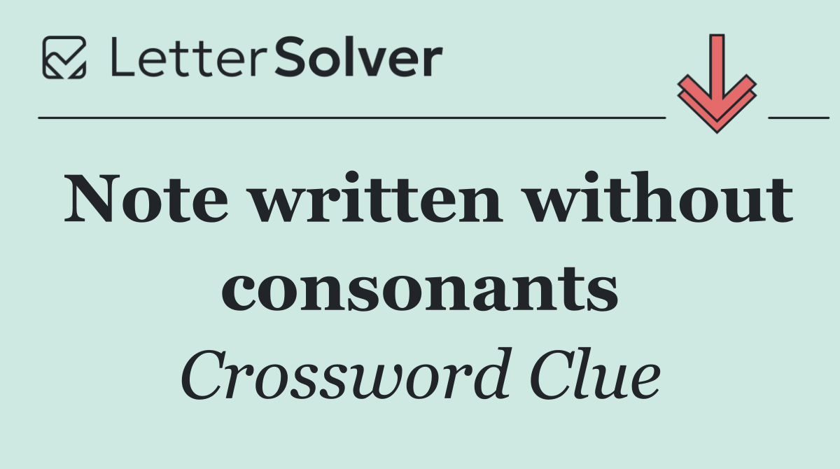 Note written without consonants