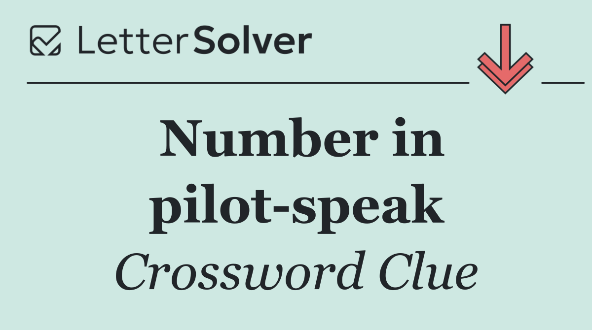 Number in pilot speak