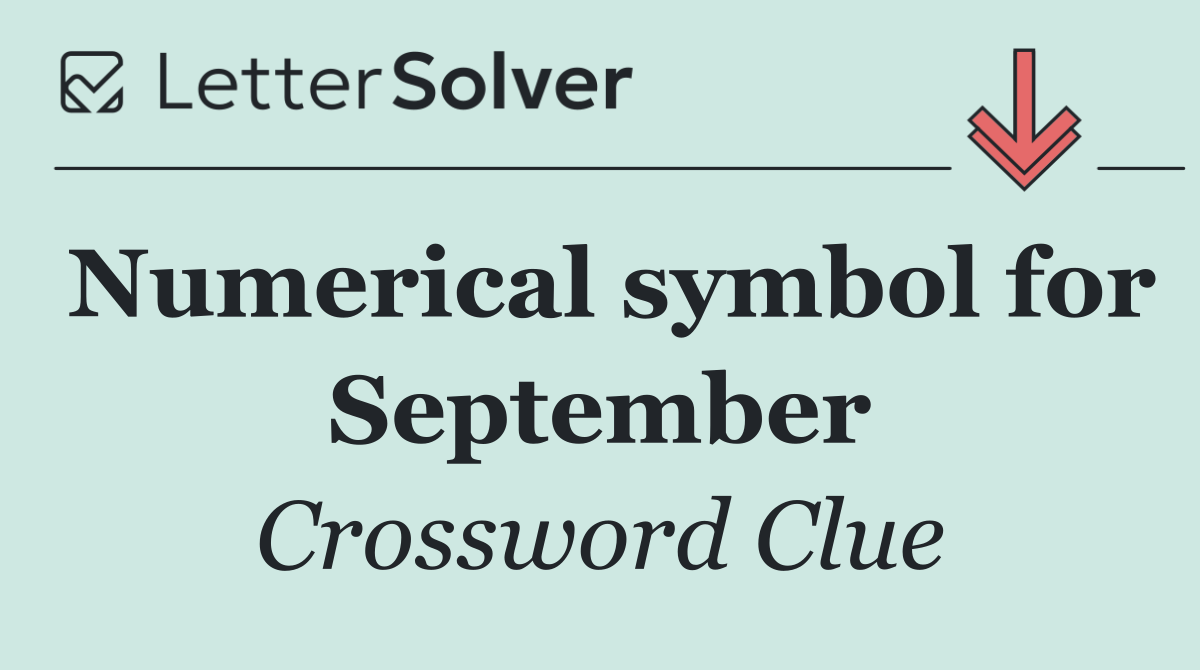 Numerical symbol for September