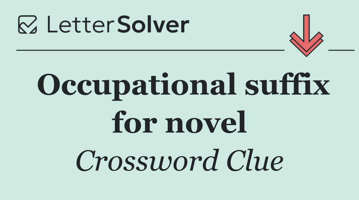 Occupational suffix for novel