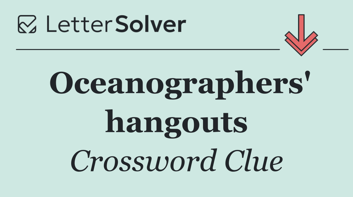 Oceanographers' hangouts