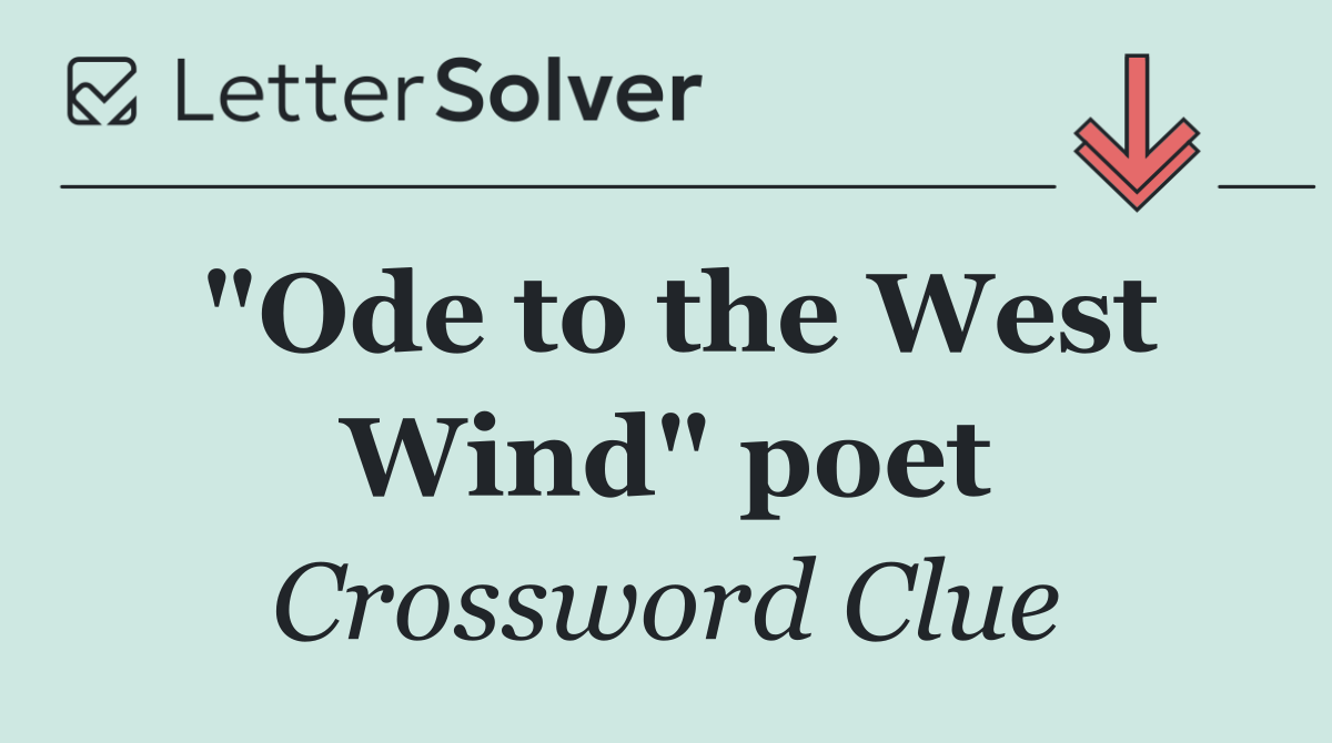 "Ode to the West Wind" poet