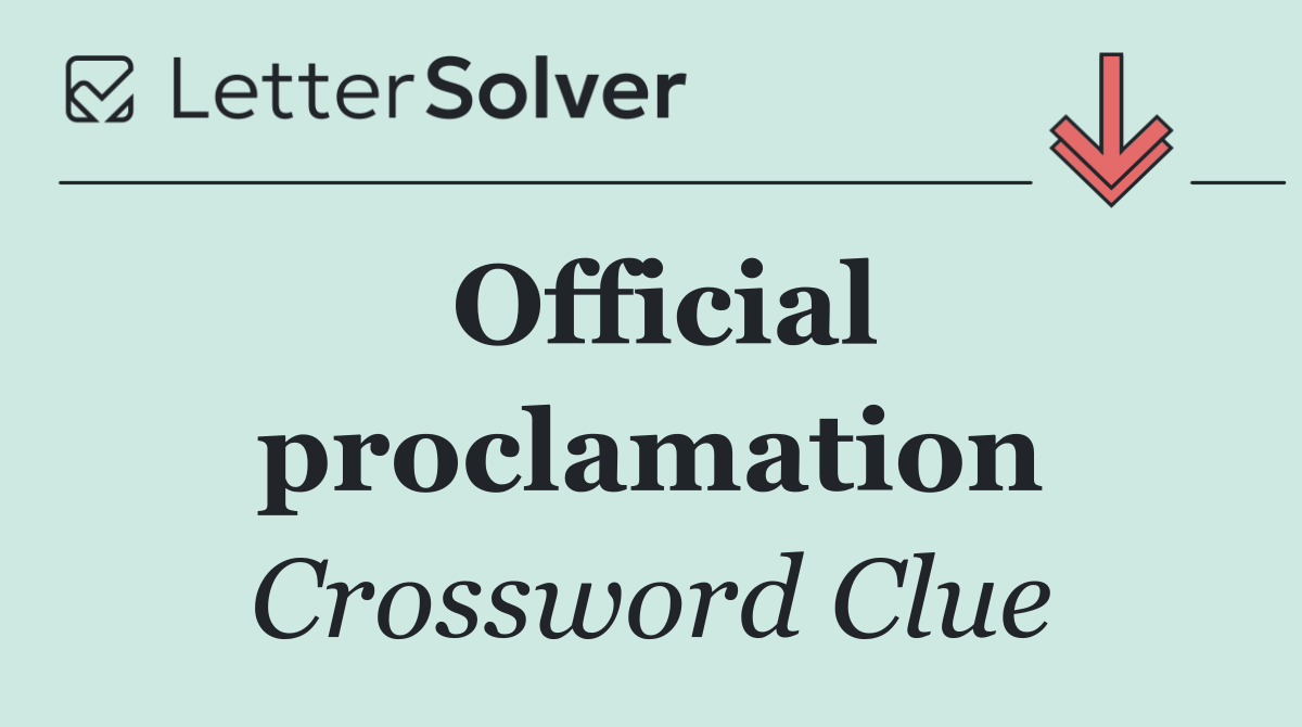 Official proclamation