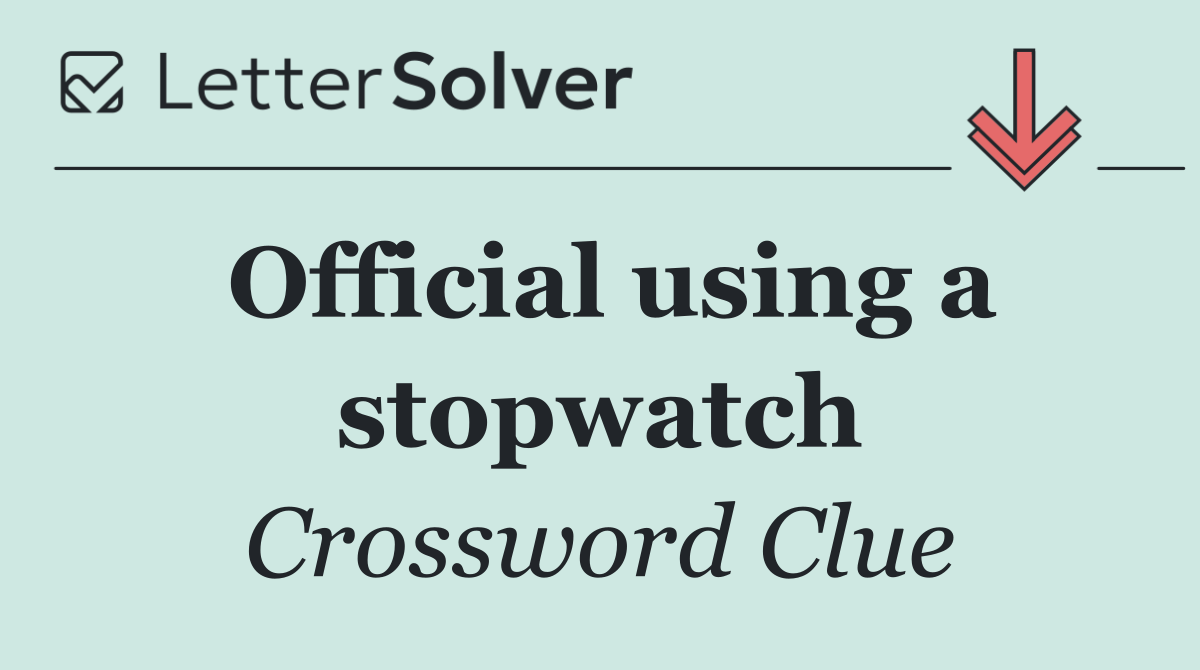 Official using a stopwatch