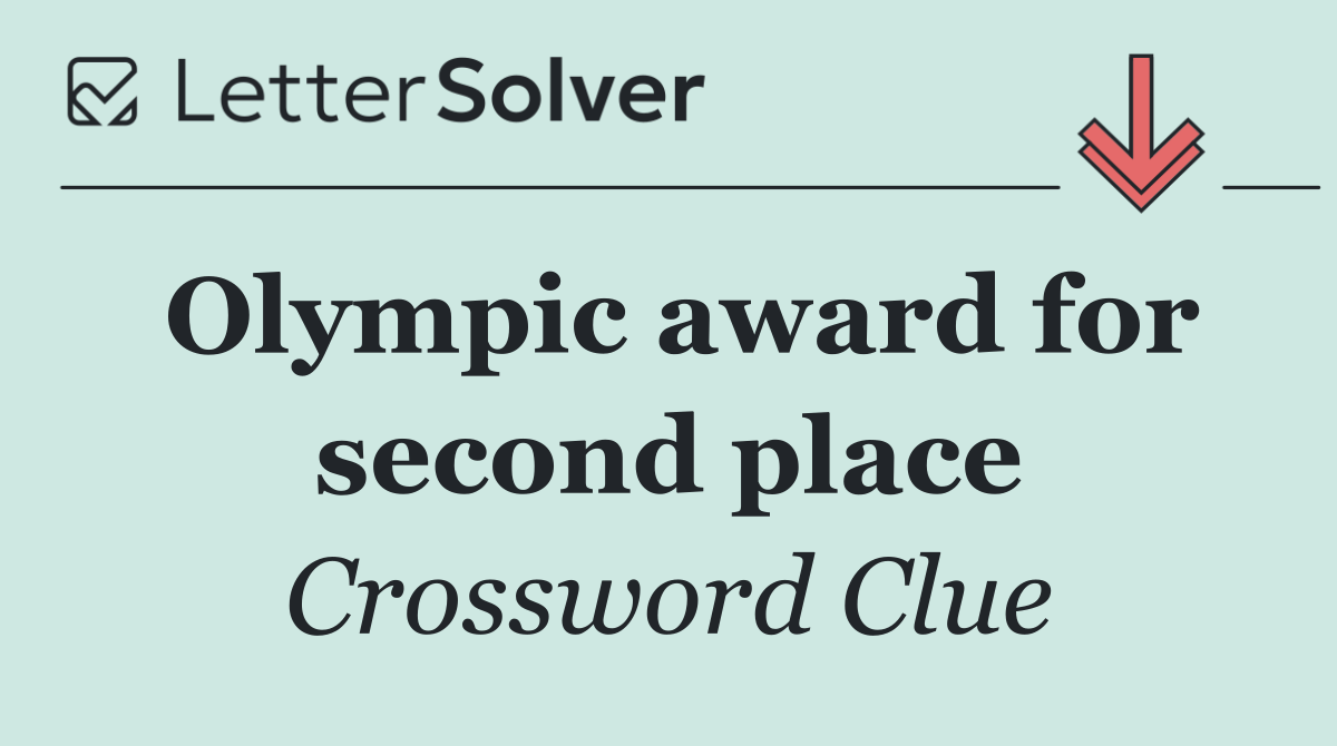 Olympic award for second place
