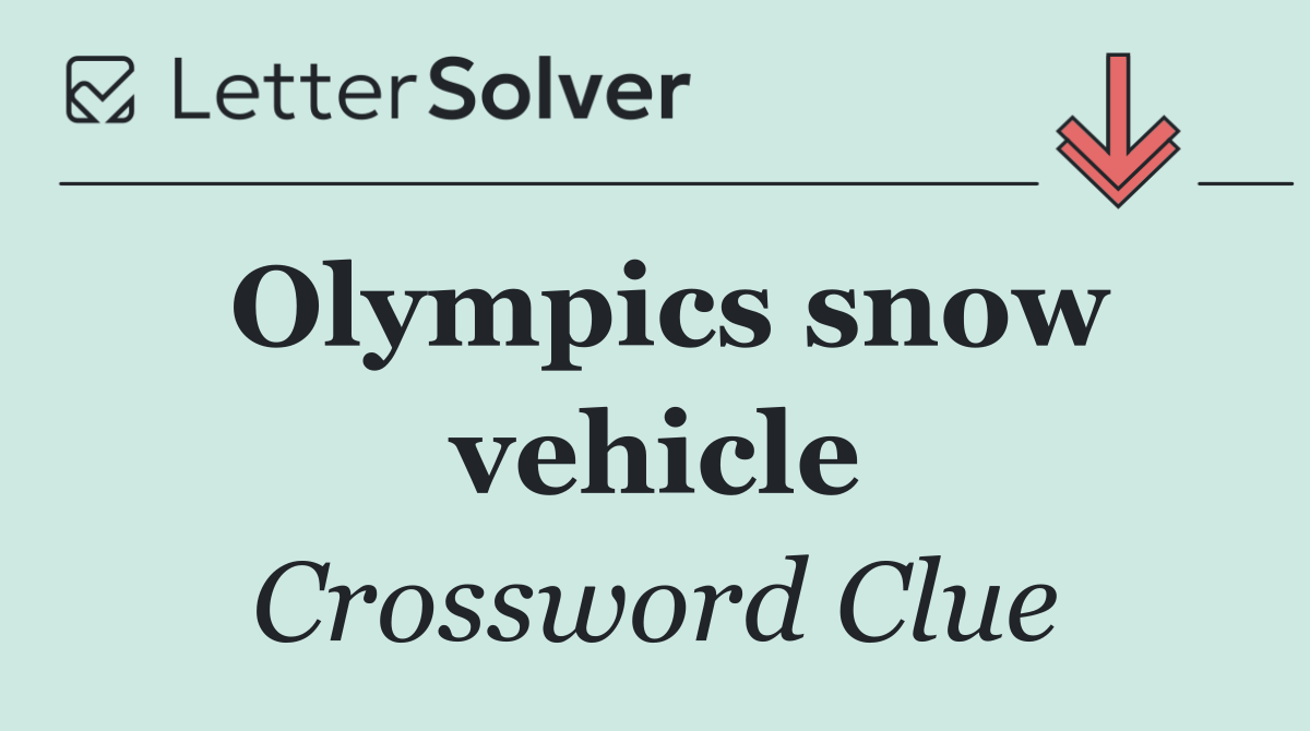 Olympics snow vehicle