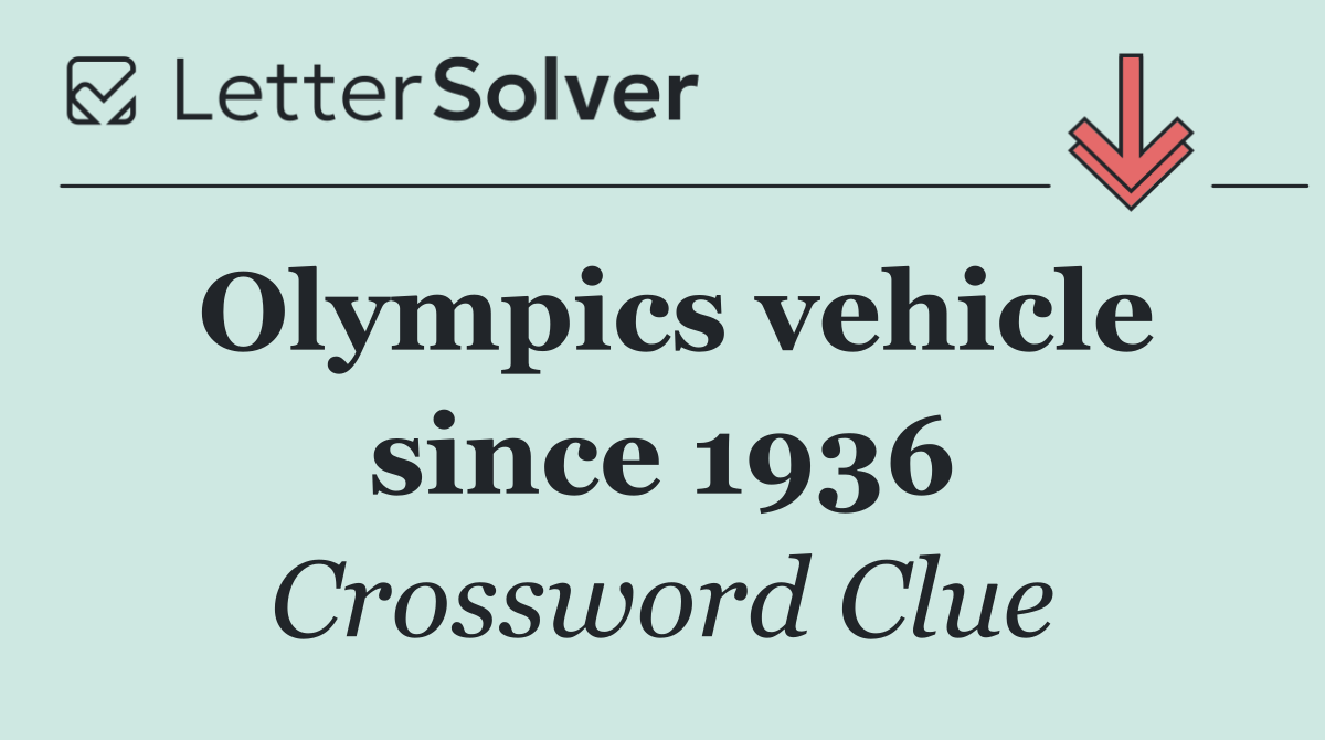 Olympics vehicle since 1936