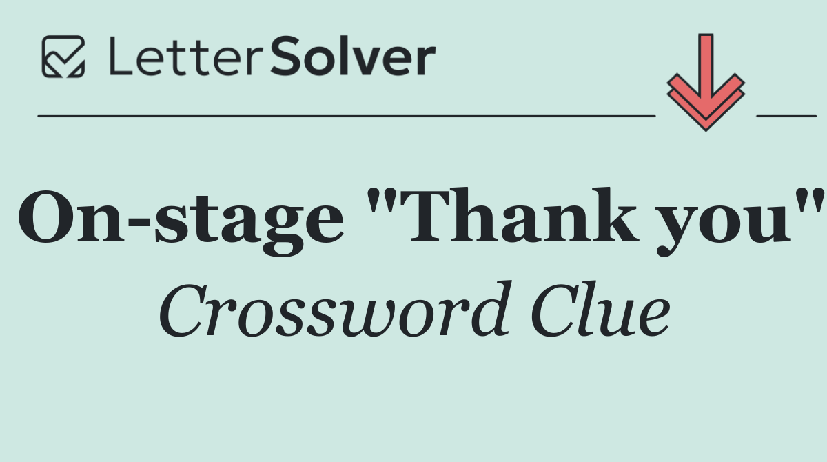 On stage "Thank you"