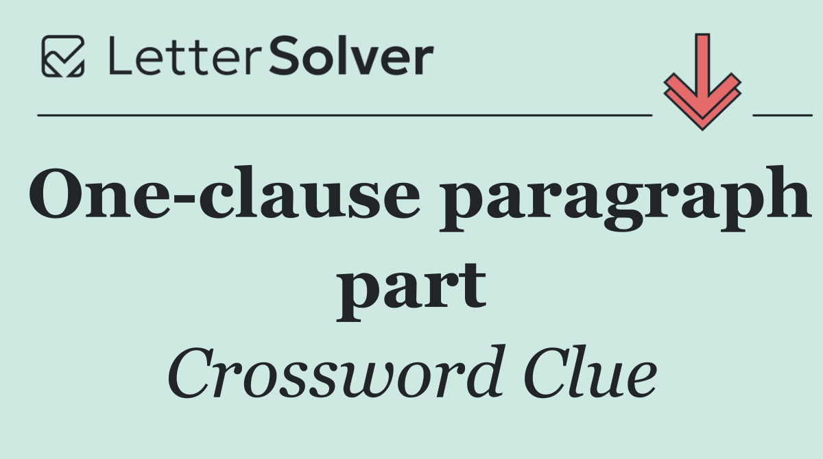 One clause paragraph part