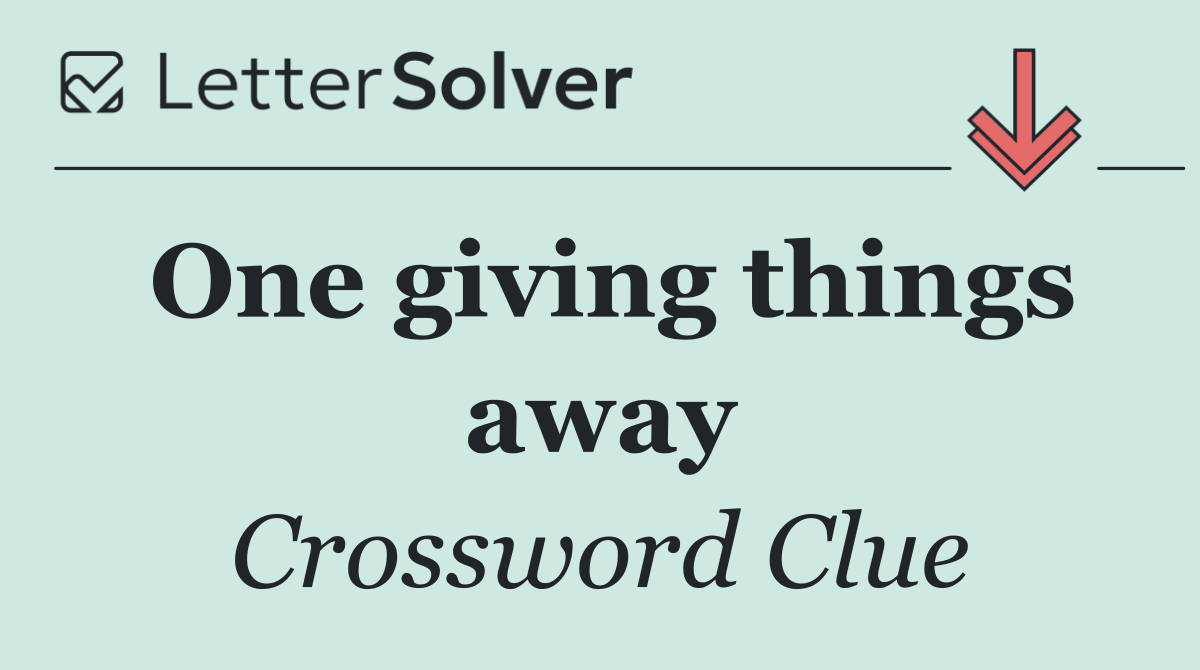 One giving things away