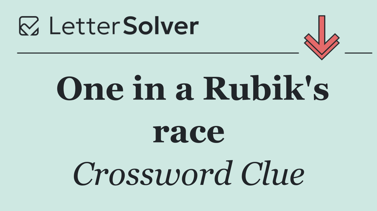 One in a Rubik's race