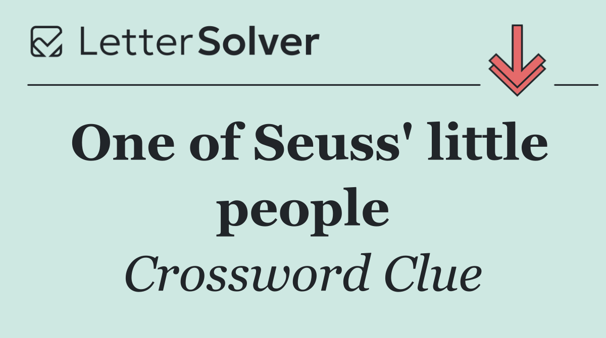 One of Seuss' little people