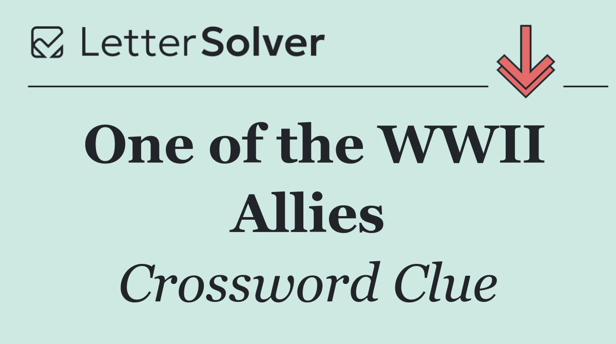 One of the WWII Allies