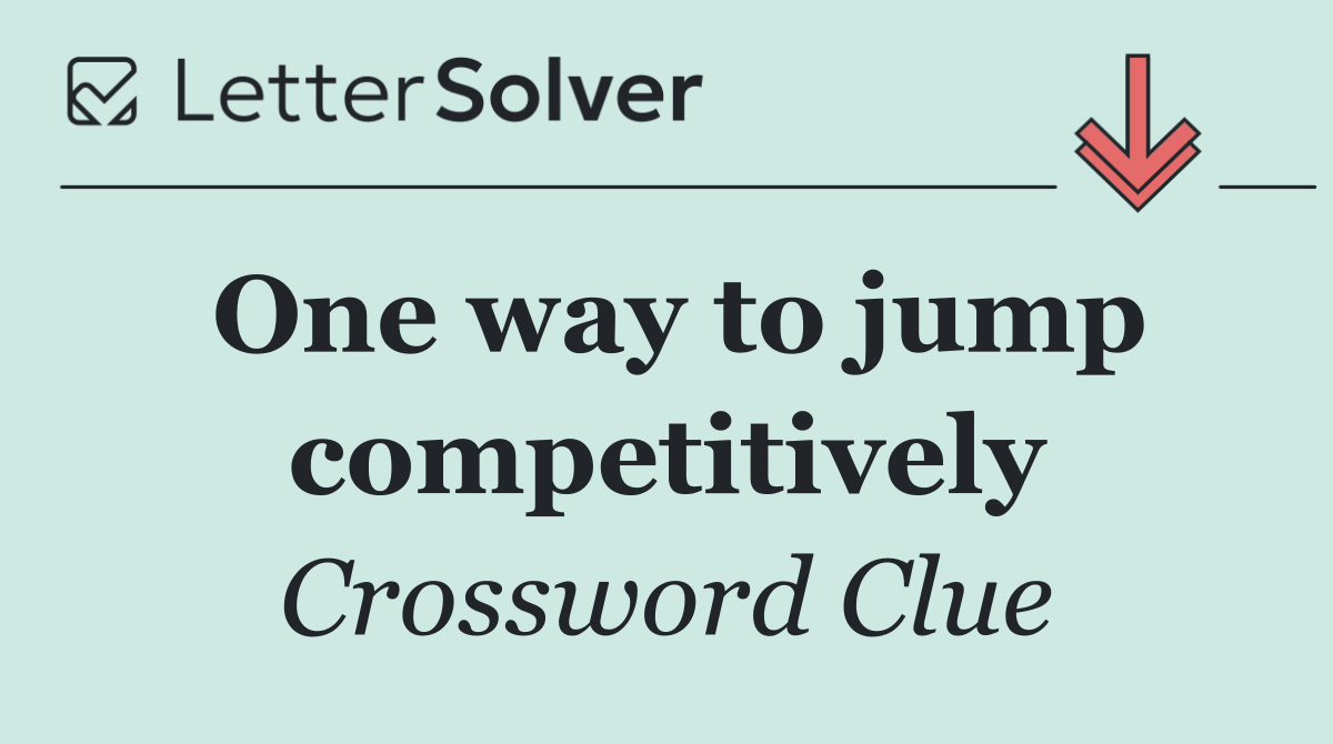 One way to jump competitively