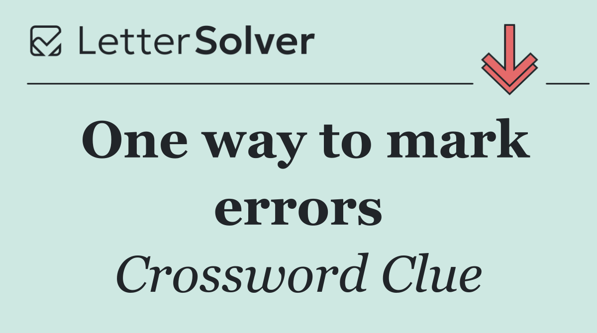 One way to mark errors