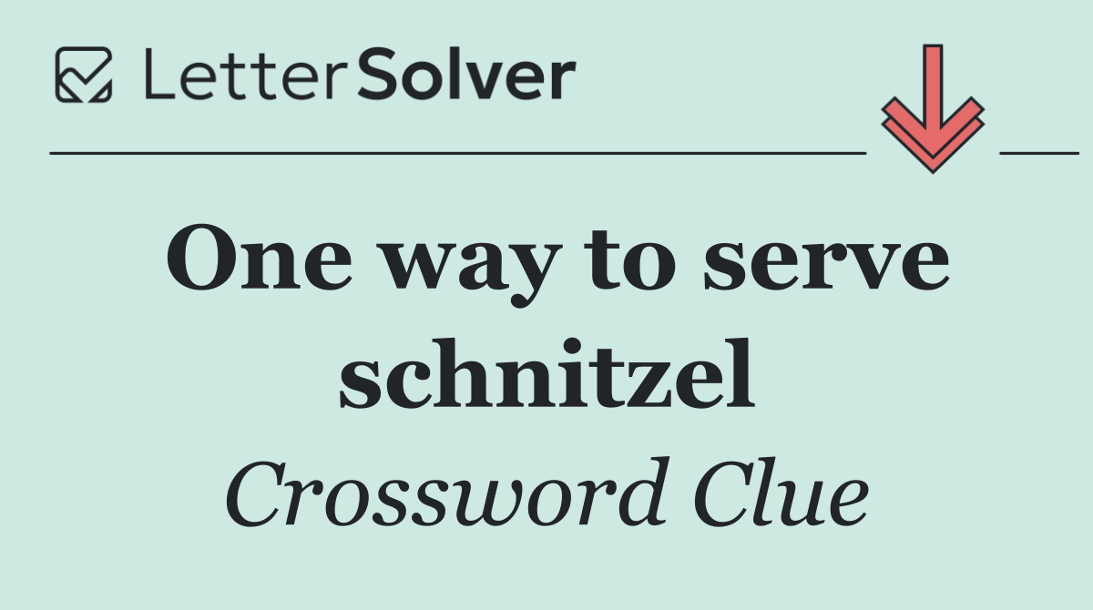 One way to serve schnitzel