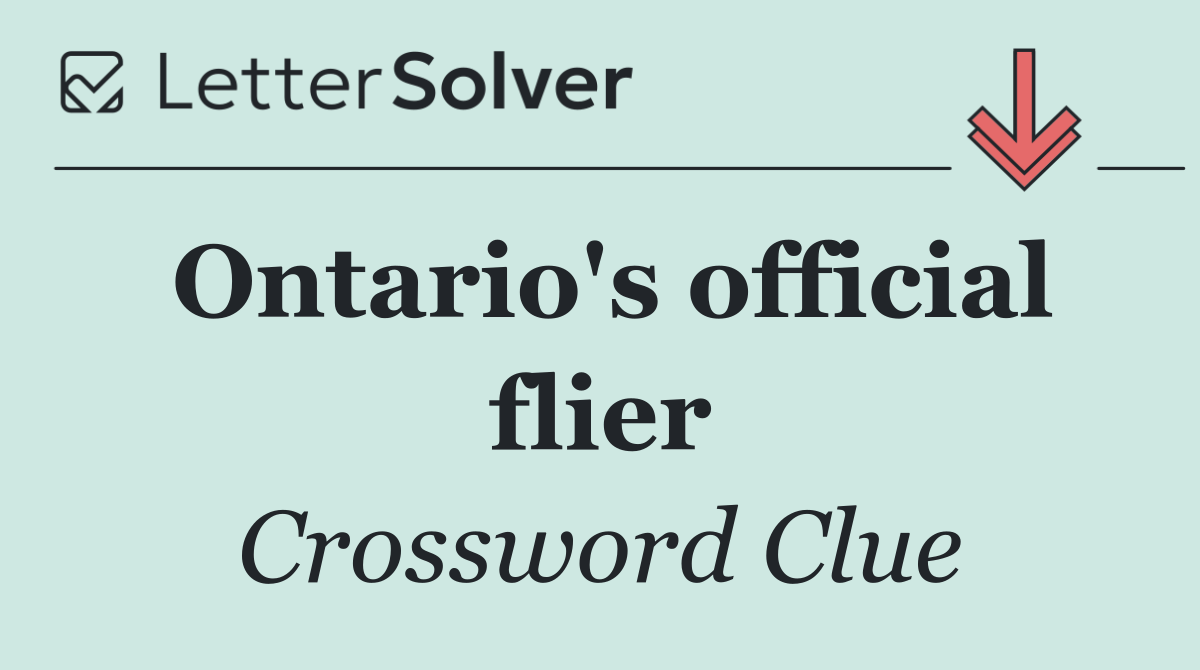 Ontario's official flier