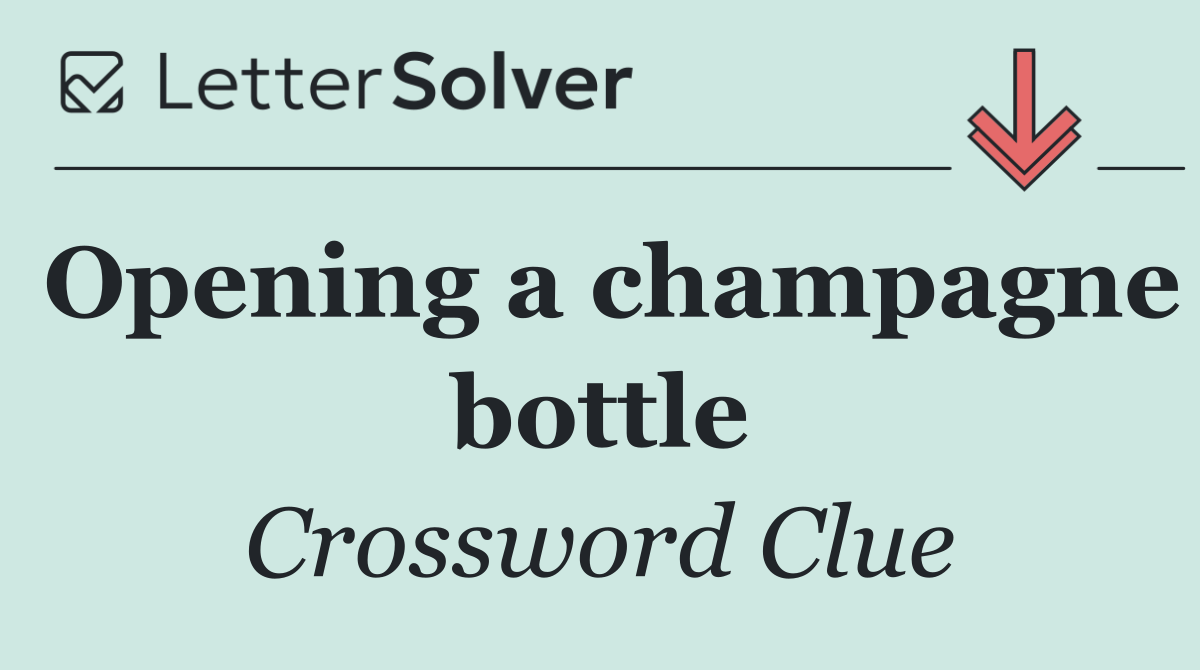Opening a champagne bottle