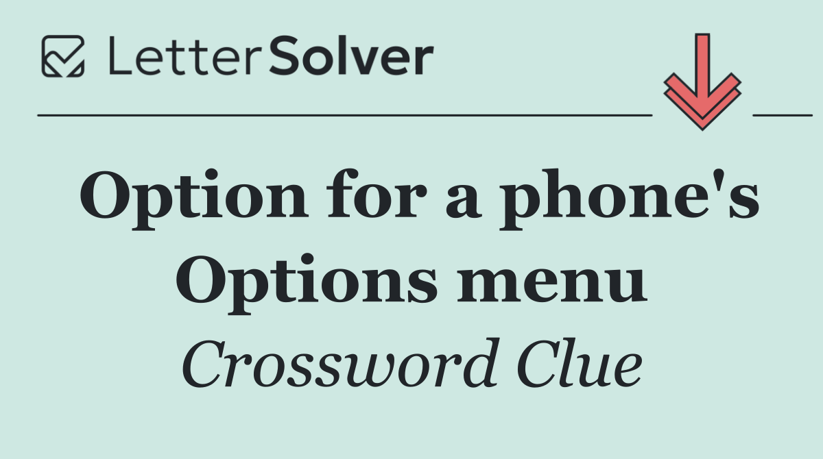 Option for a phone's Options menu