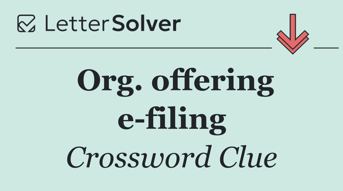 Org. offering e filing