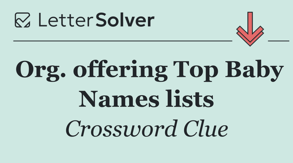 Org. offering Top Baby Names lists