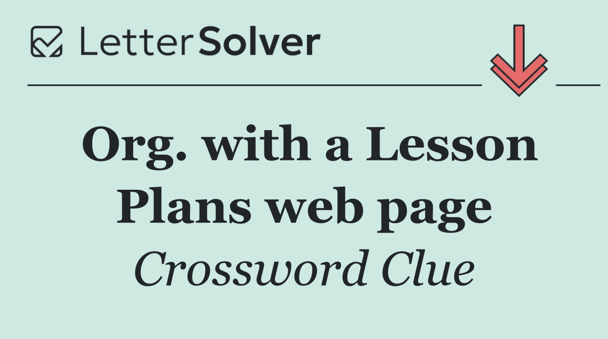 Org. with a Lesson Plans web page