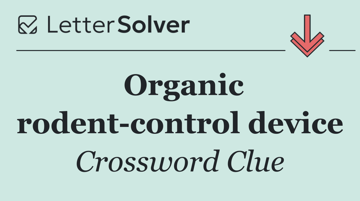 Organic rodent control device